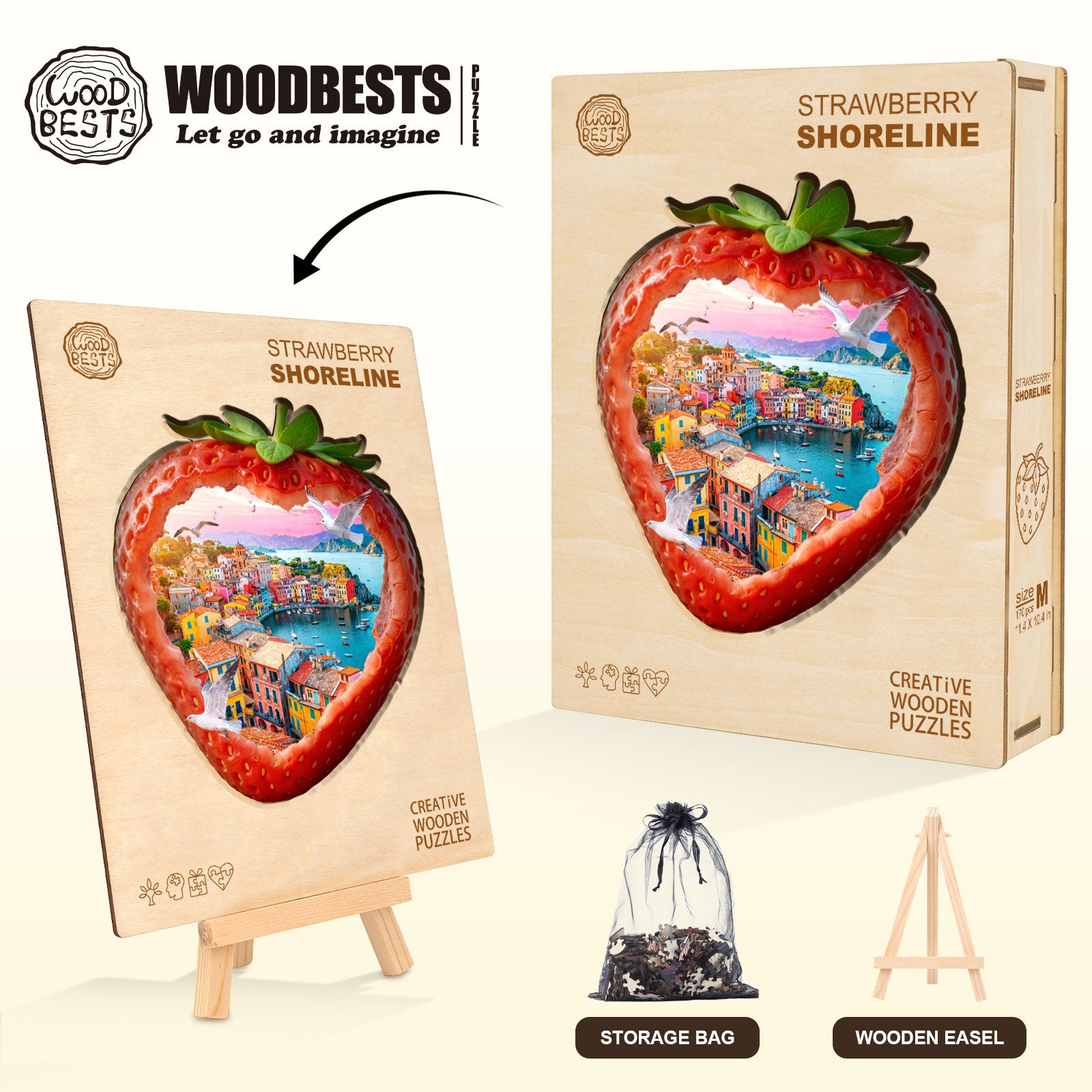 Strawberry Shoreline Wooden Jigsaw Puzzle