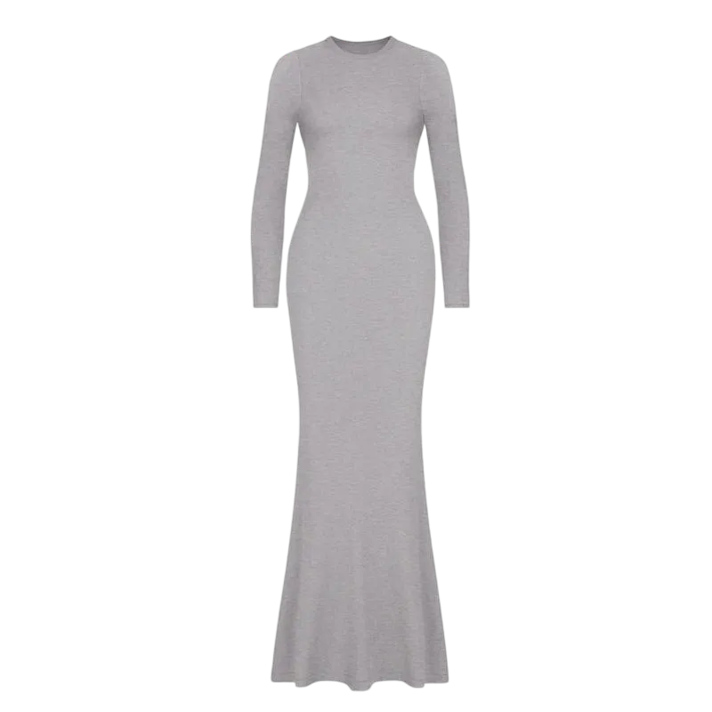 Women's Sexy Round Neck Mermaid Hem Long Home Dress