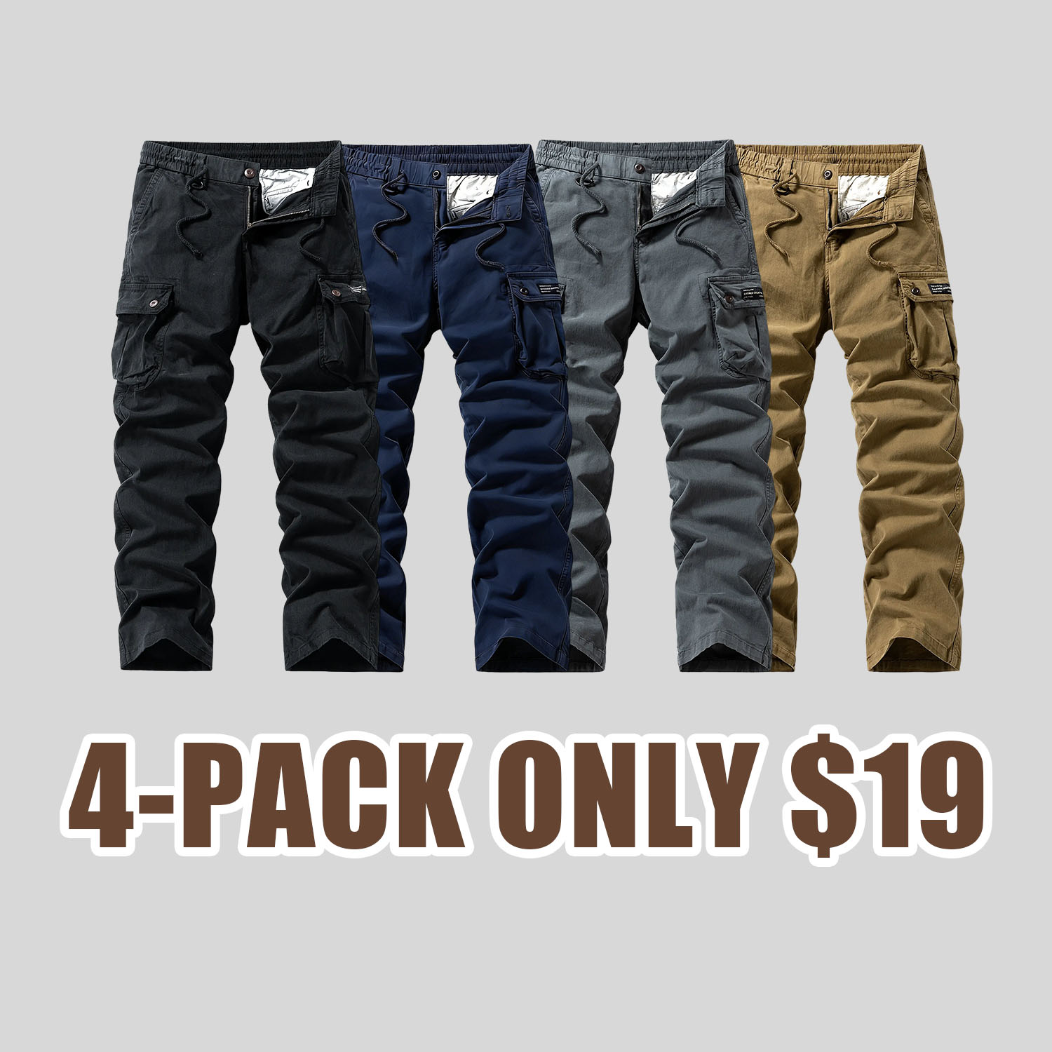 Washed Vintage Loose Tapered Work Pants - Classic Fit, Versatile for Work & Casual, Unique Vintage Wash Finish