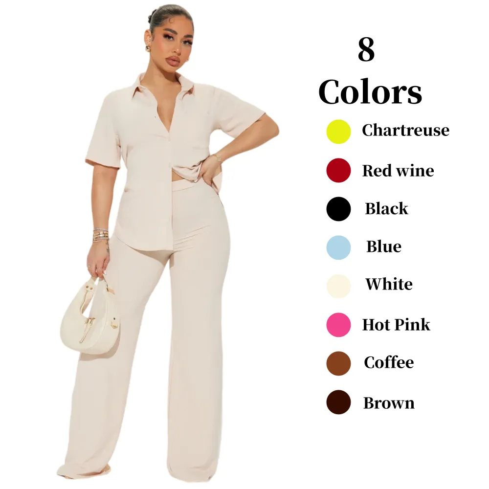 Women's Short Sleeve Pant Set