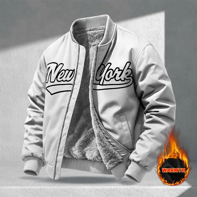 Letter Print Sports Jacket, Men's Casual Jacket, Fashionable College Baseball Apparel