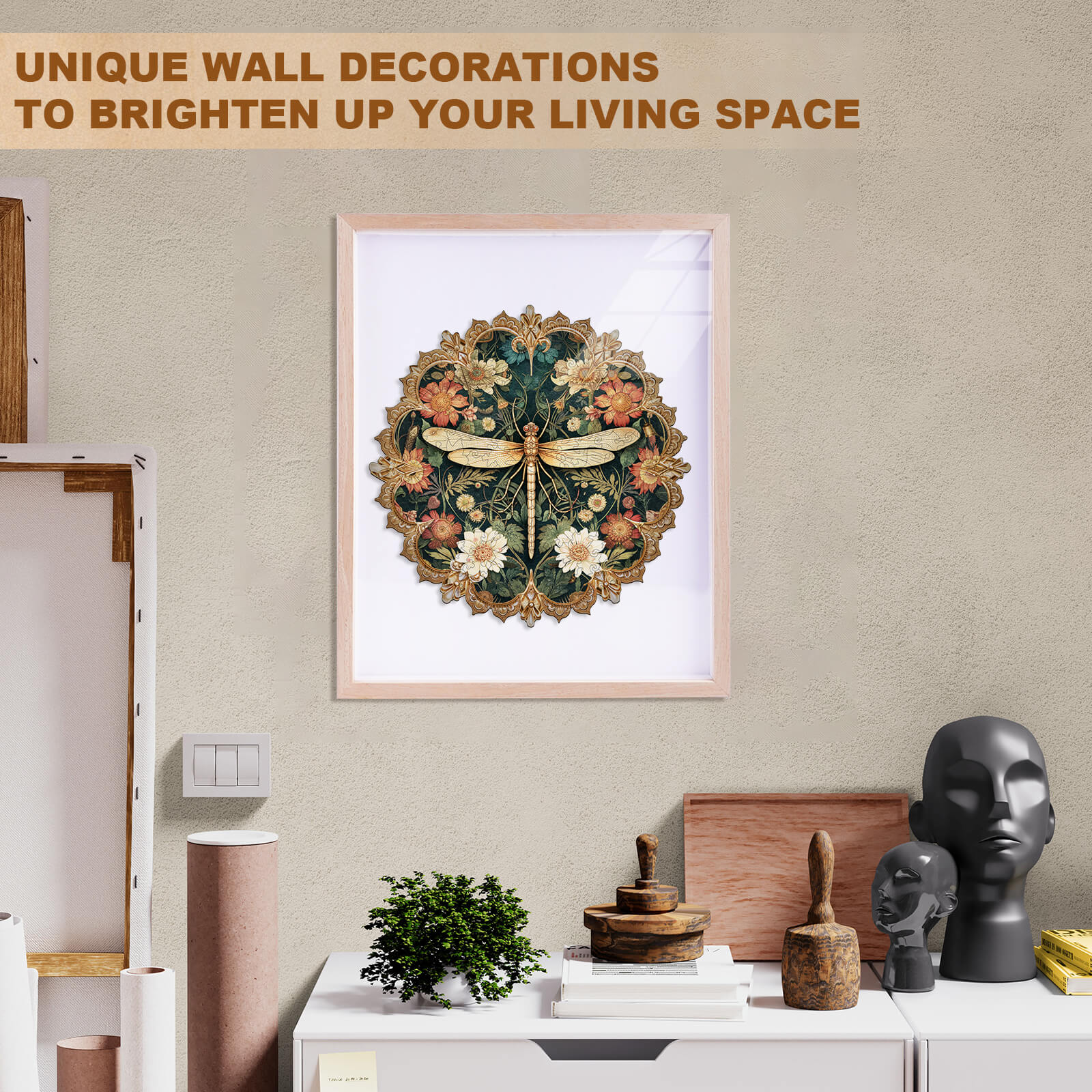 William Morris dragonfly Wooden Jigsaw Puzzle