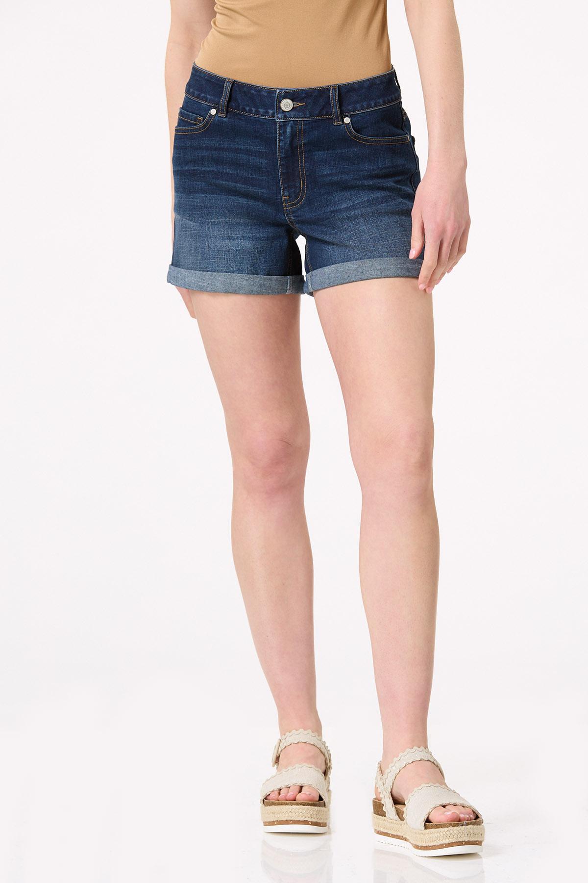 Rolled Denim Shorts