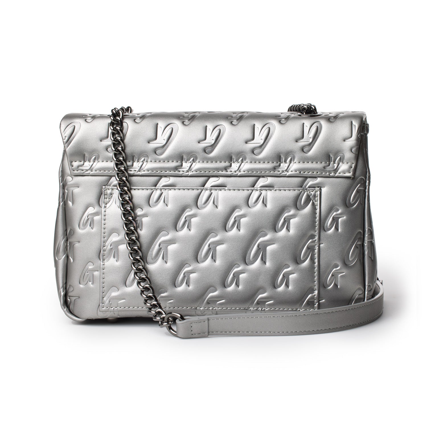 MEDIUM MONOGRAM FLAP BAG - PLATINUM
