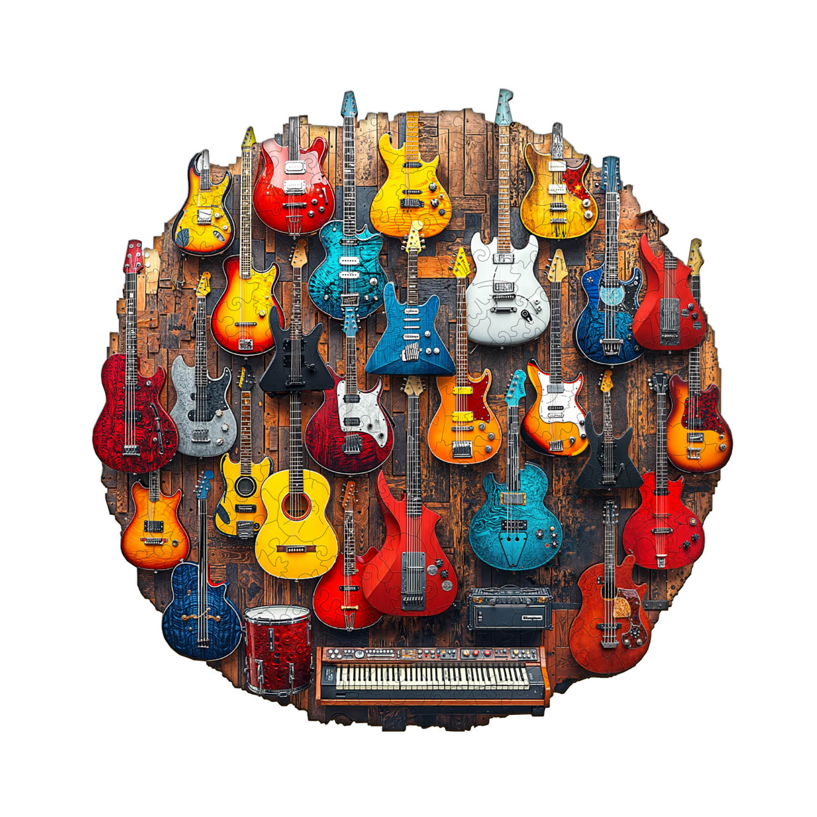 Guitar Wall Wooden Jigsaw Puzzle
