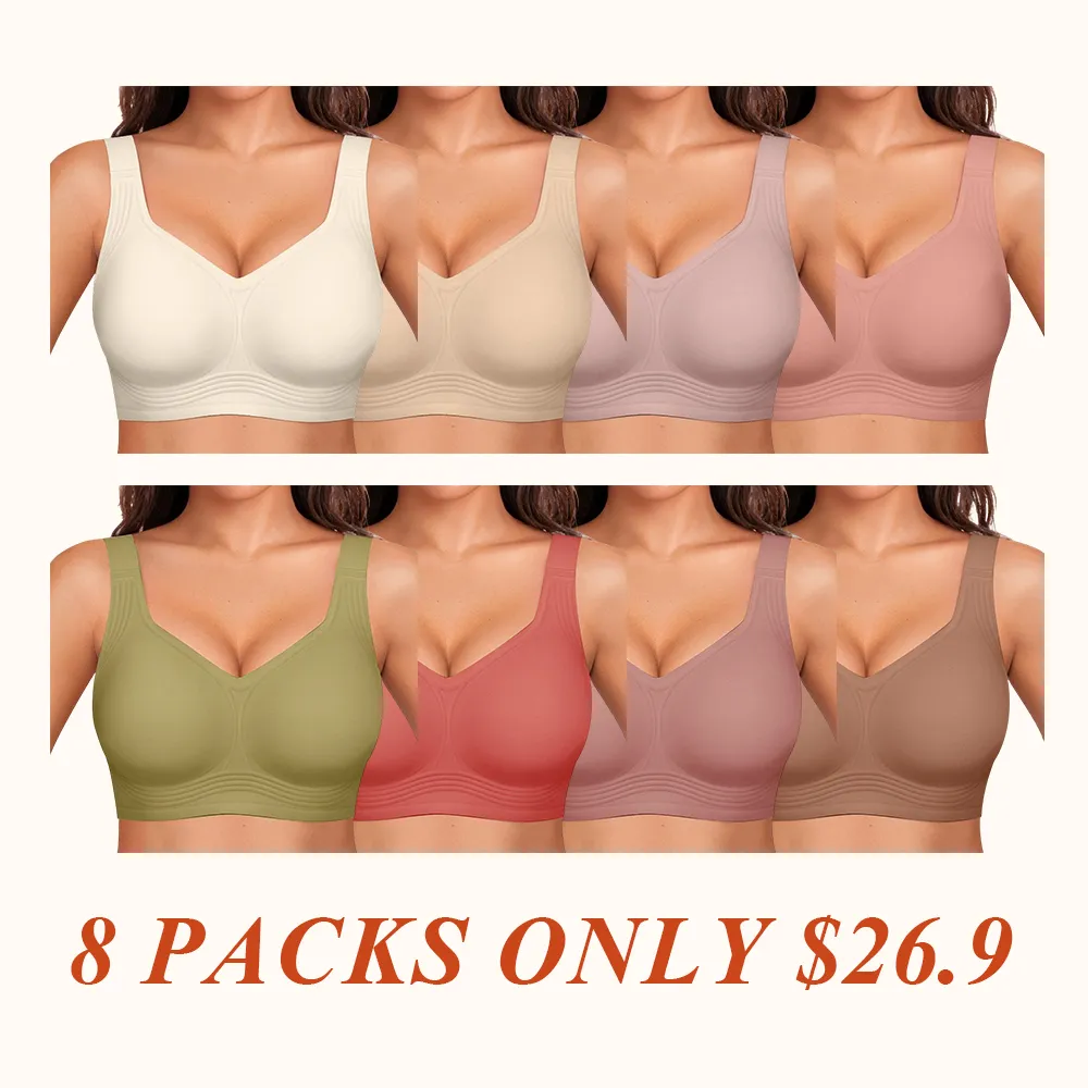 Women Wirefree Bras for Women Full Coverage No Underwire Everyday Bras Comfortable Wireless Padded Jelly Bras