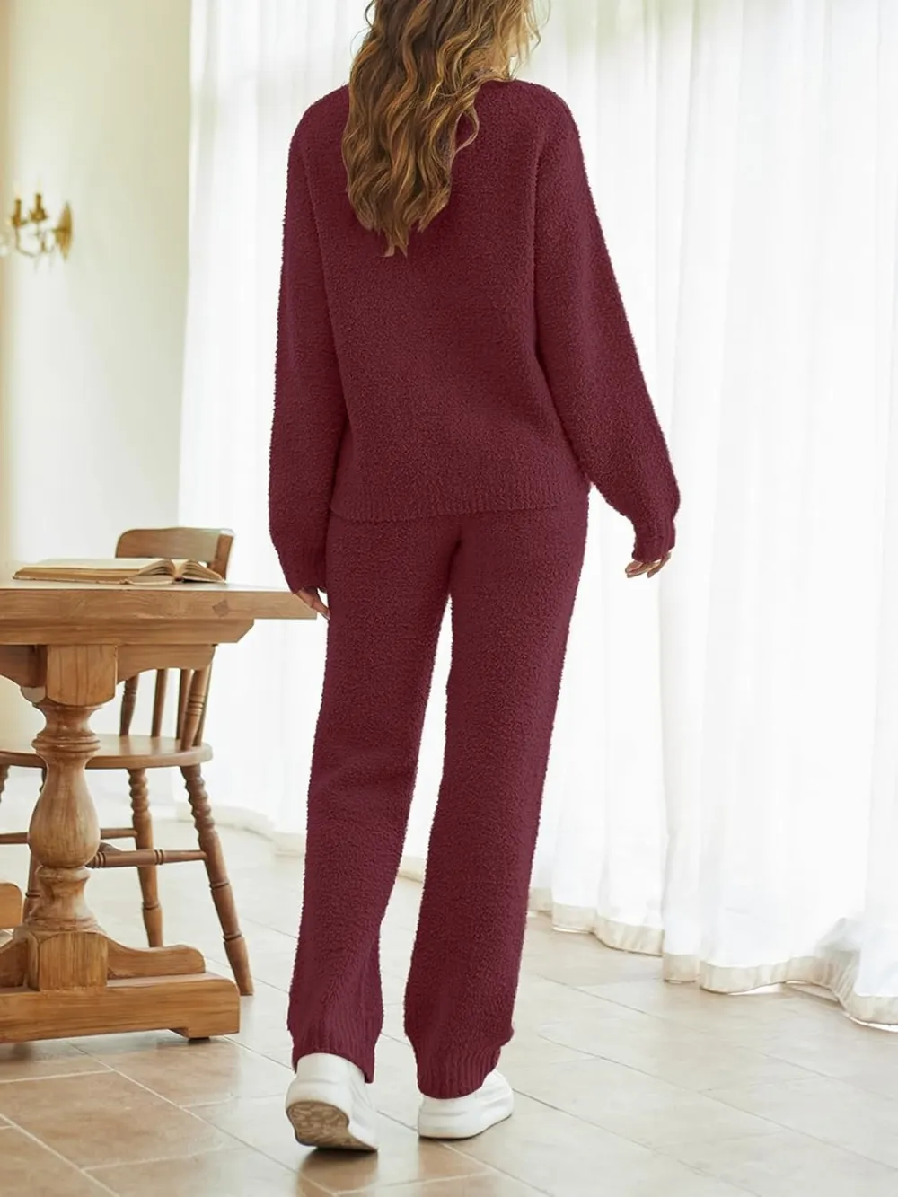 Womens Pajama Sets 2025 Fall Lounge Sweater Set