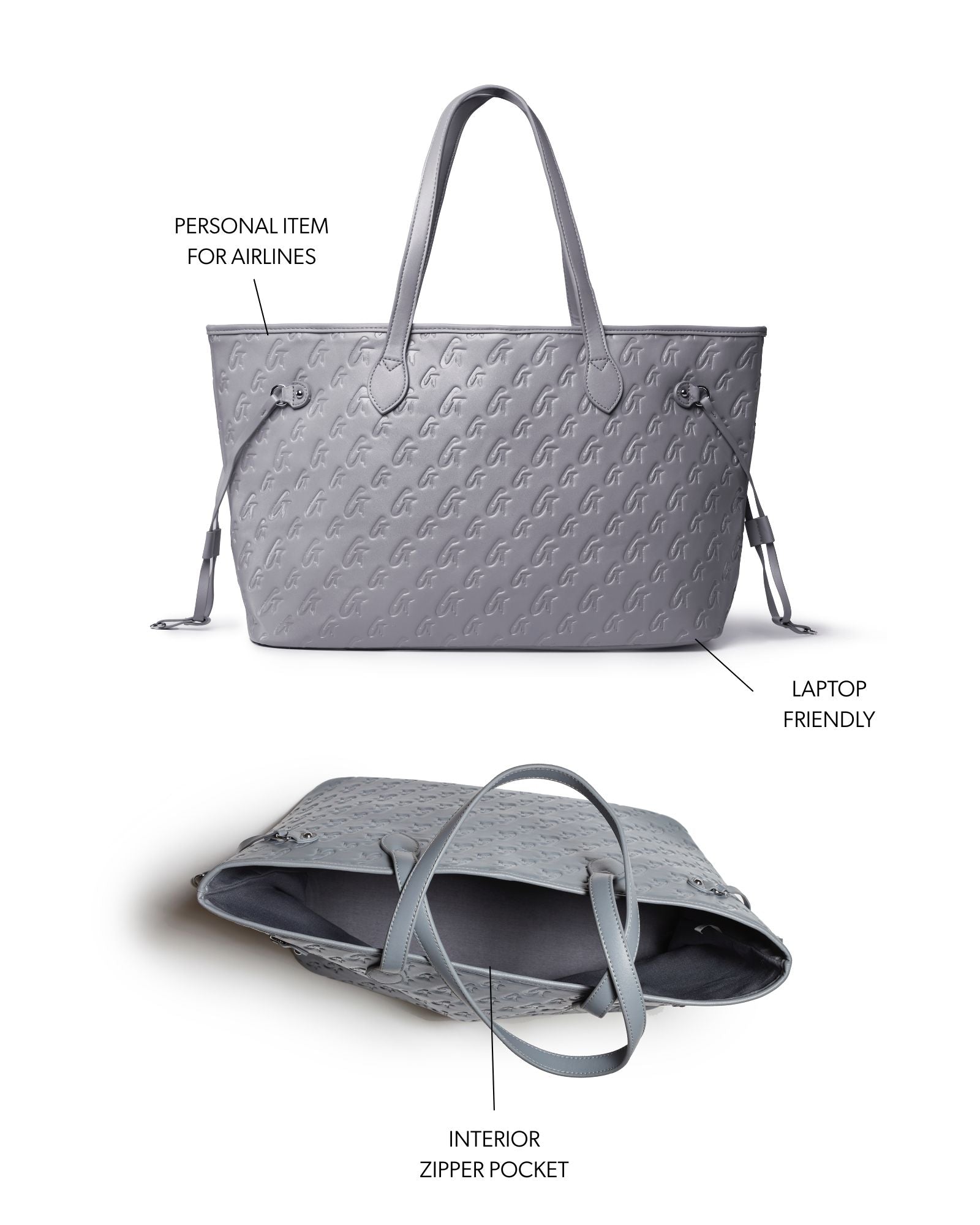 MONOGRAM GLAM TOTE - GRAY