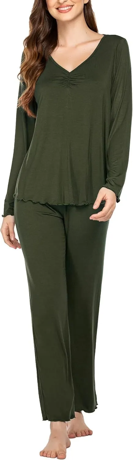 Womens Pajama Sets 2 Piece Lounge Set Fall Winter Pajamas