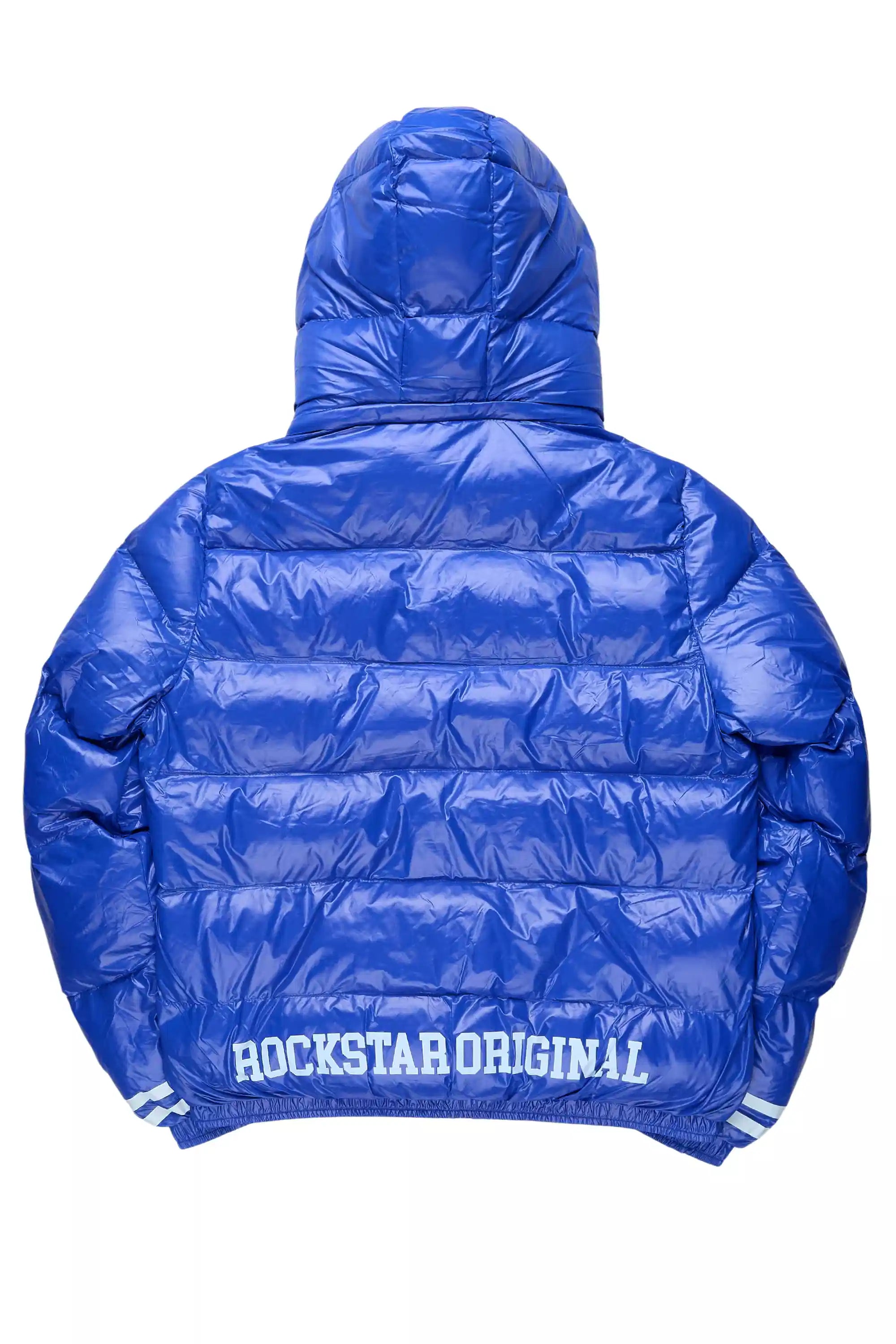Kymberly Royal Blue Varsity Puffer Jacket