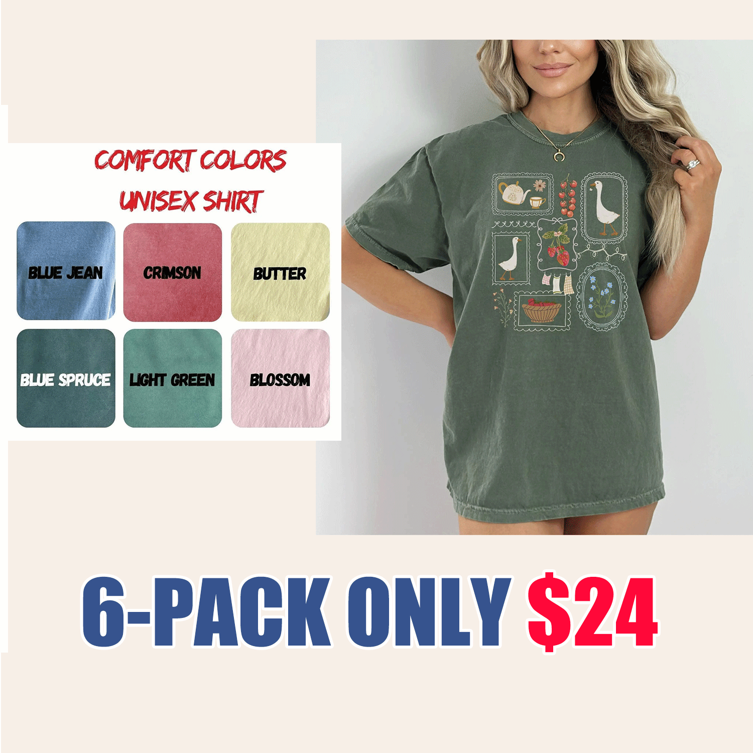 Comfort Colors Cottagecore Shirt, Goose Shirt, Gardening Shirt, Summer Spring Shirt, Gift for Her