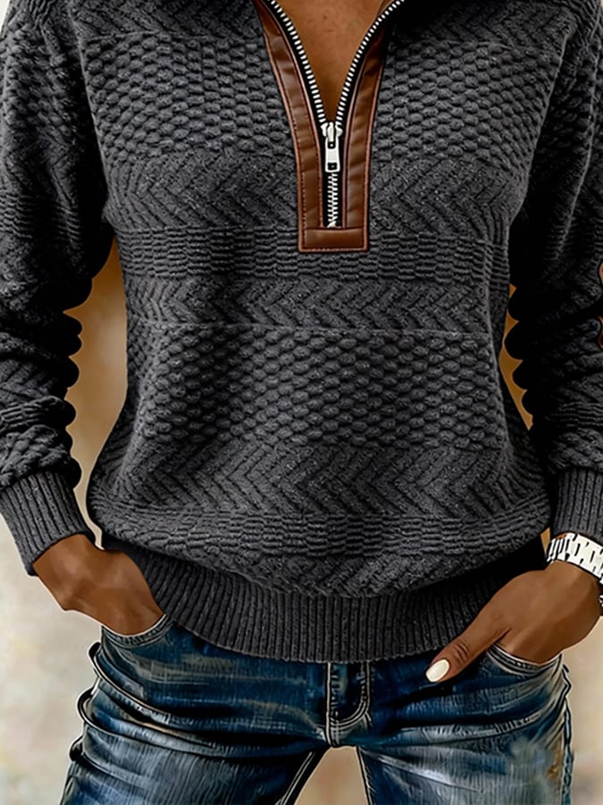 Women'S Casual Color-Blocked Pullover Sweatshirt