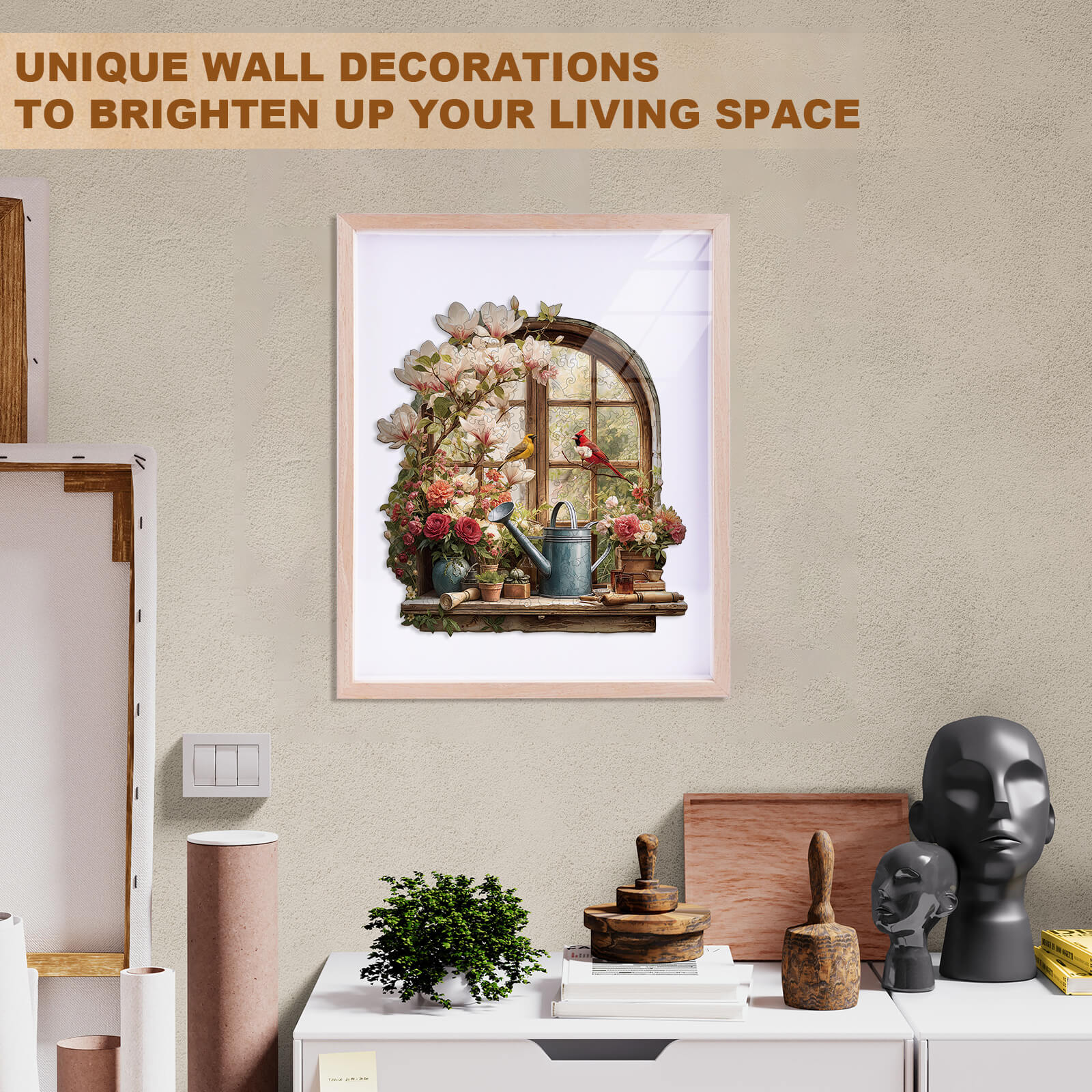 Windowsill in the sun Wooden Jigsaw Puzzle