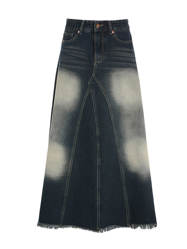 Patchwork Vintage Denim Skirt