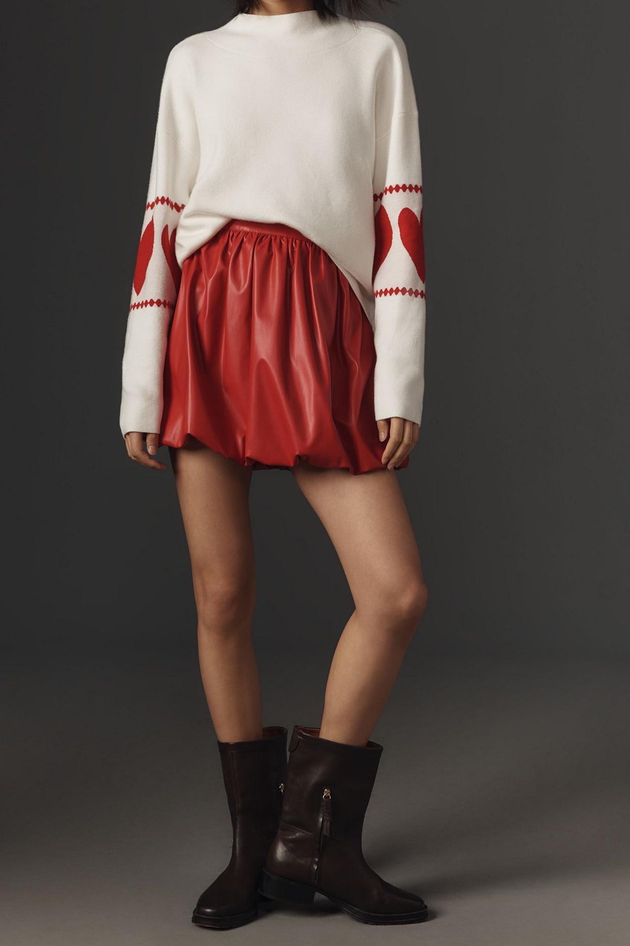 Crimson Mock Neck Sweater