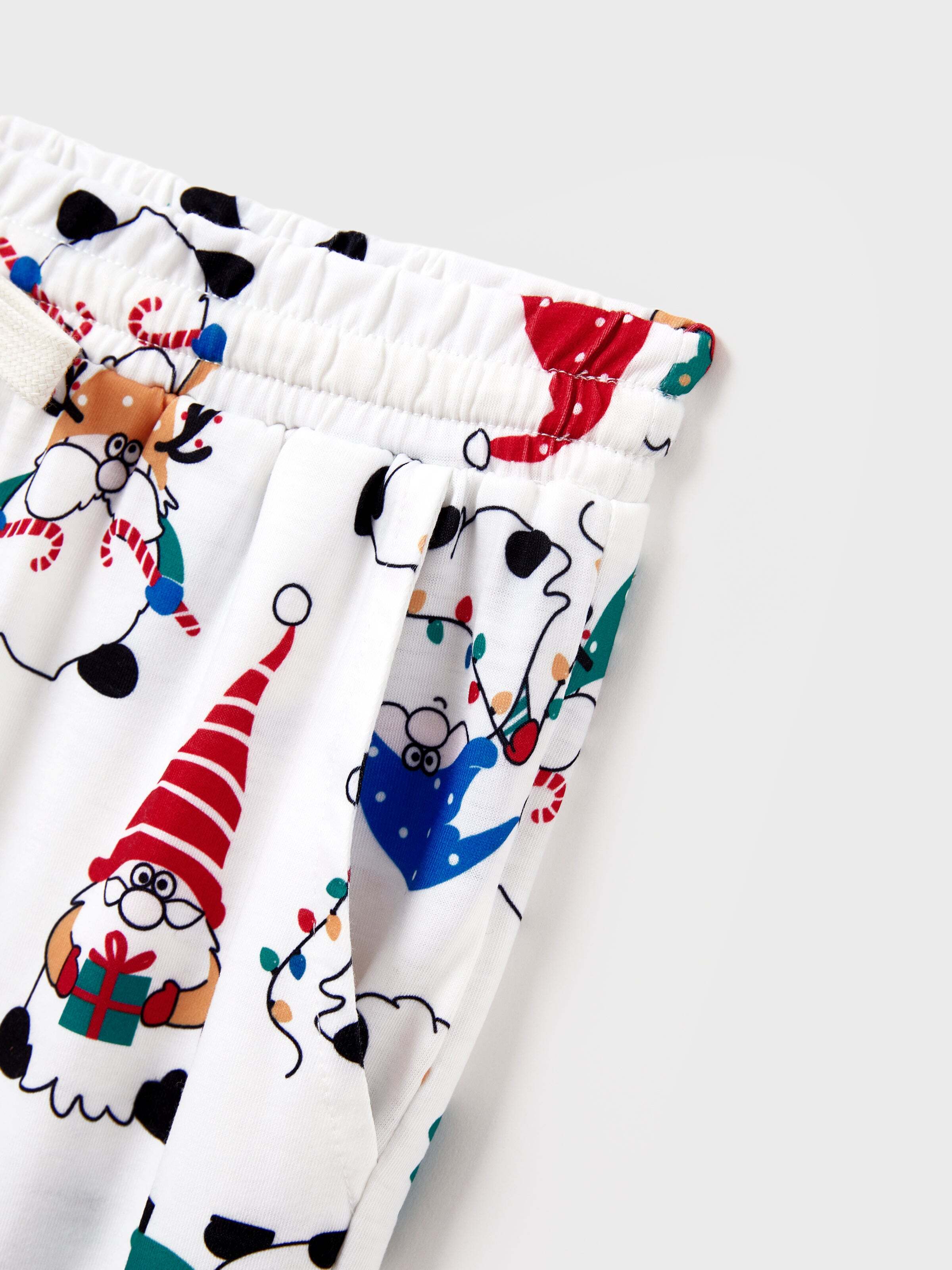 Christmas Matching Family Pajamas Set Christmas Gnome Print PJS with Christmas Socks Red