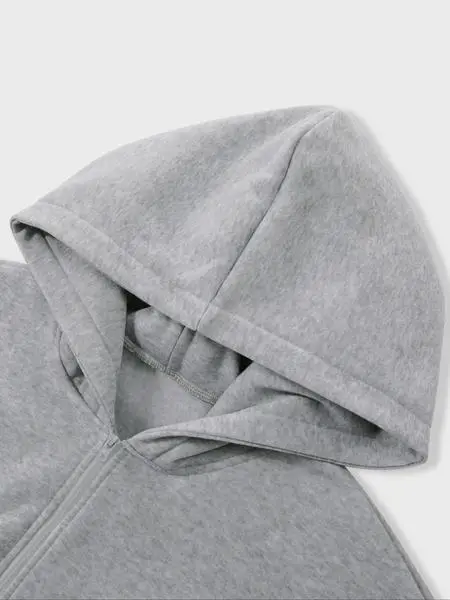 Fleece Lined Hooded Long Sleeve Half Zip Men's Sweatshirt