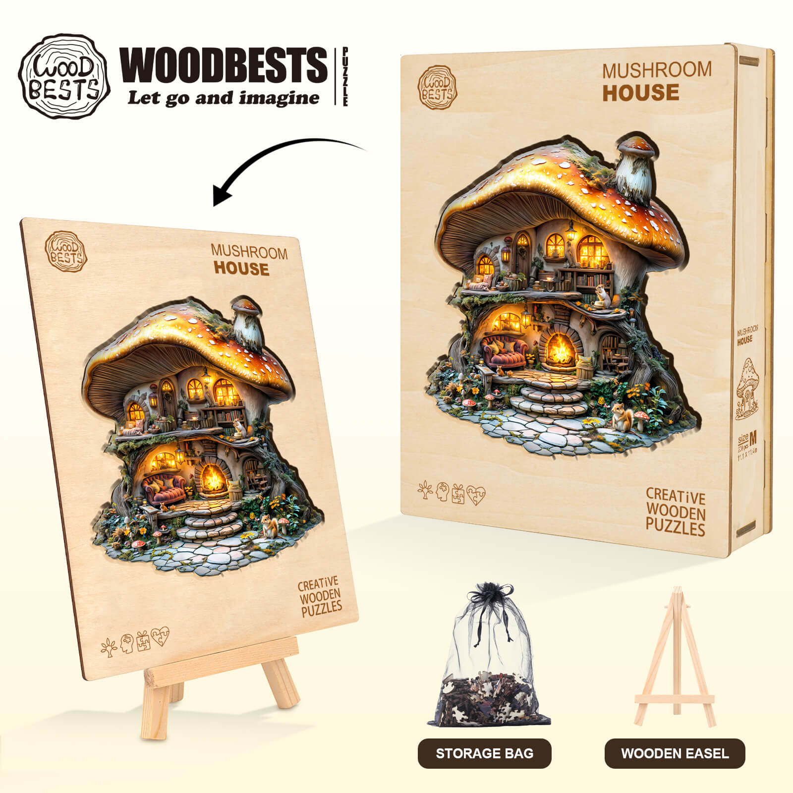 Mushroom House Wooden Jigsaw Puzzle