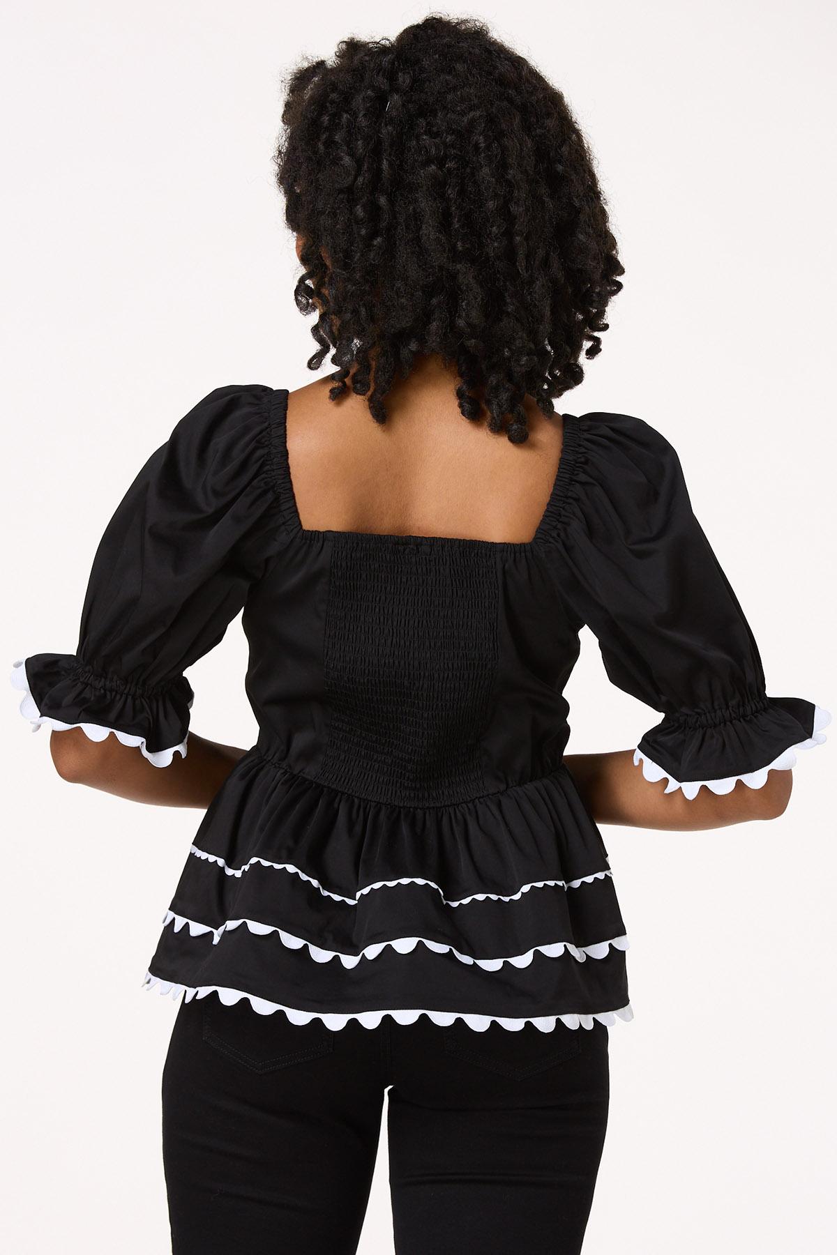 Ric Rac Puff Sleeve Top