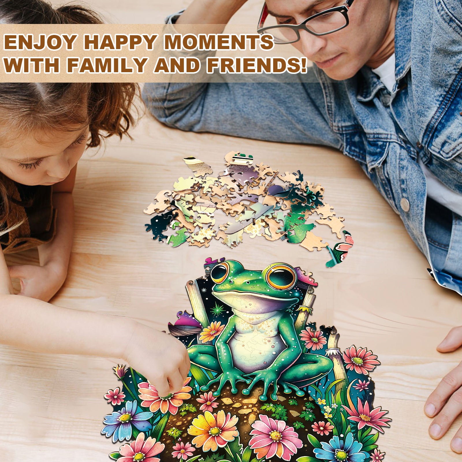 Stardew Garden Frog Wooden Jigsaw Puzzle