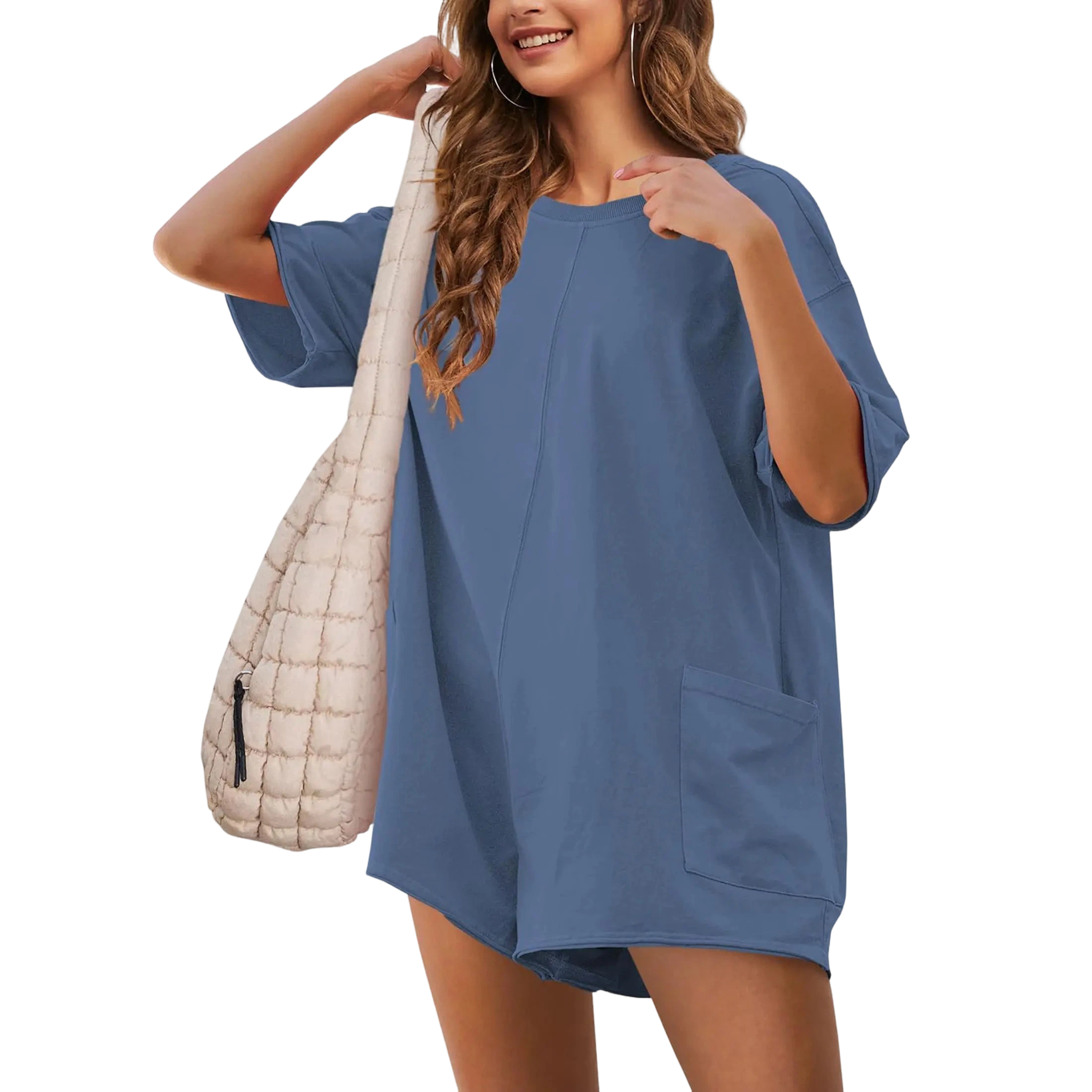 🔥🔥Women's Oversized Casual Athletic Tee Romper