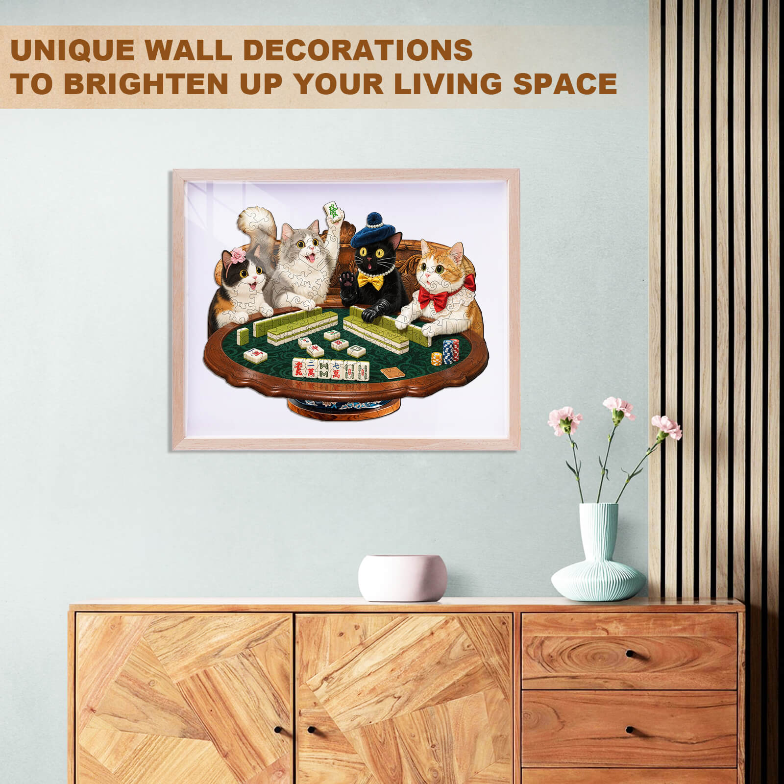 Kitten Mahjong Wooden Jigsaw Puzzle