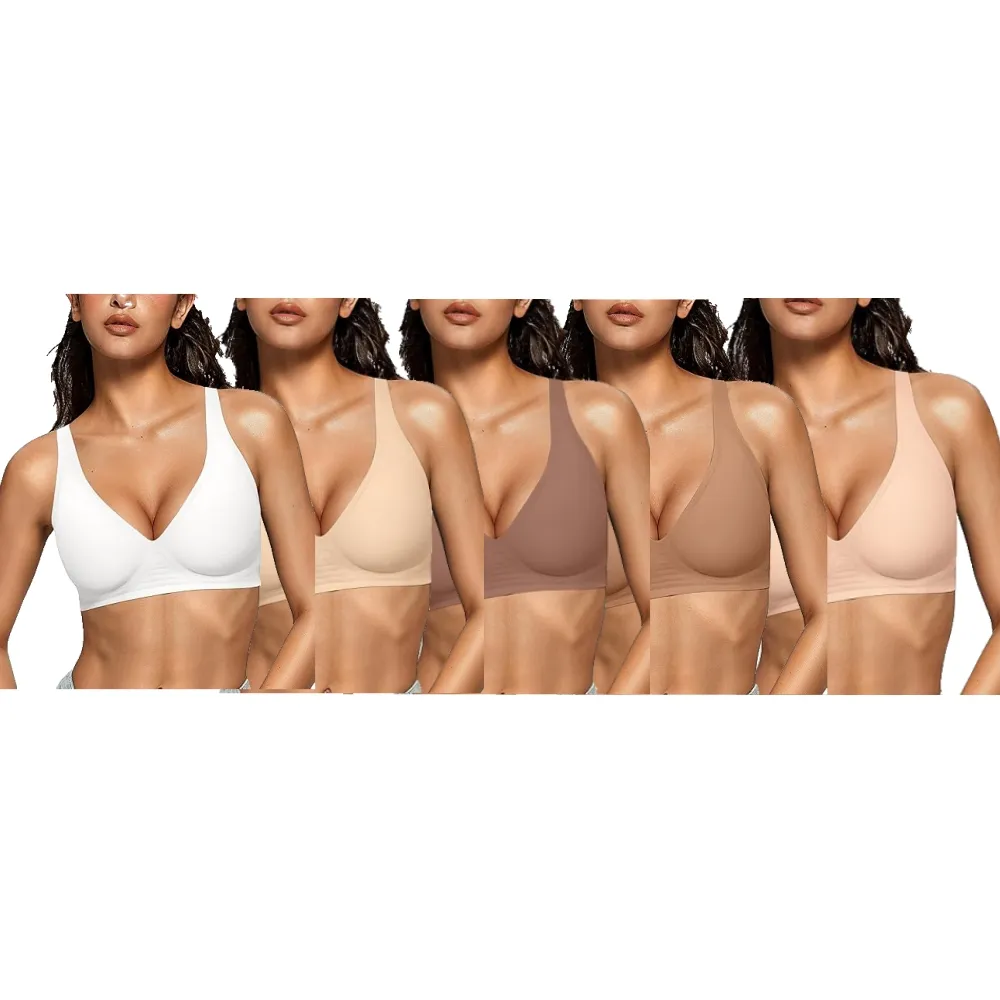 Womens Deep V Bras Wireless Comfortable Bra