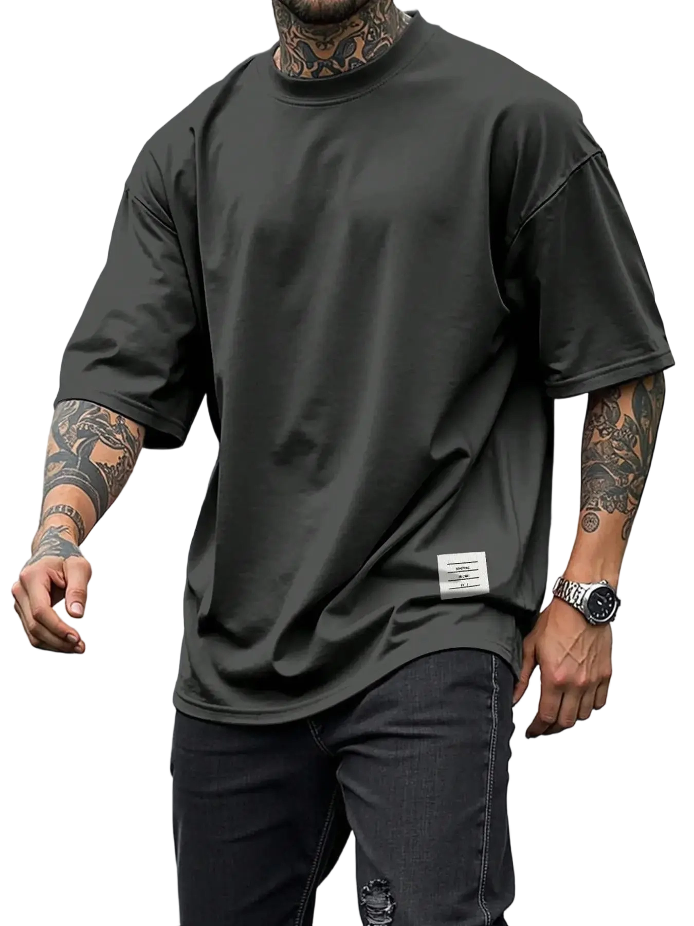 Men's Plus Size Round Neck Short Sleeve Shirt, Ultra Comfortable Everyday Wear, Casual Streetwear Oversized Style, Perfect for Daily Use