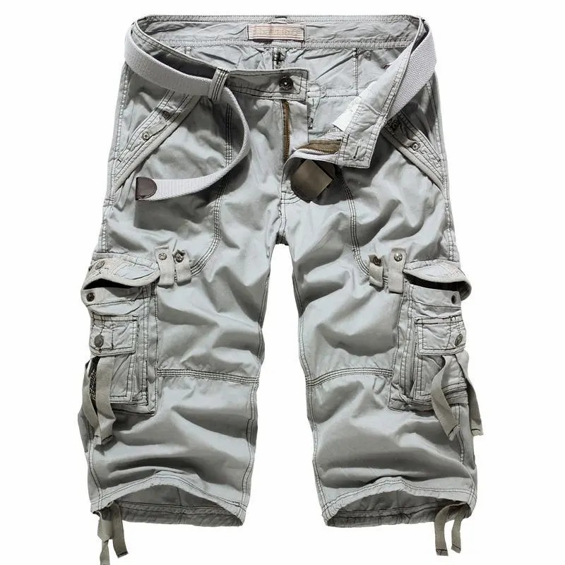Men's Korean Style Multi-Pocket Cargo Shorts Fashion Trend Multi-Pocket Mid-Length Shorts