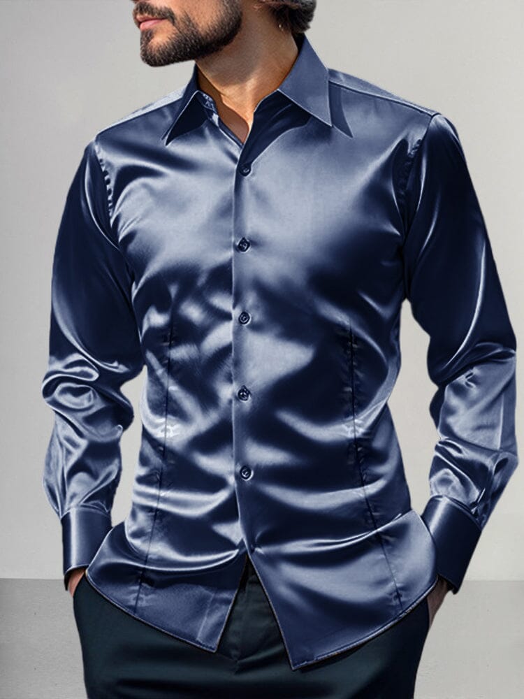 Shiny Satin Dress Shirt