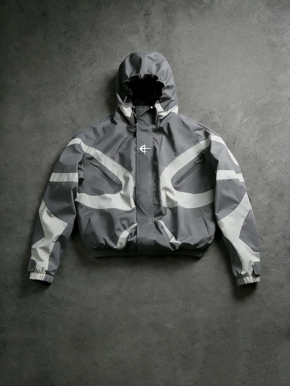 Men's  Jacket High Street Patchwork Print+Printed Elastic Cuff Sport Pants