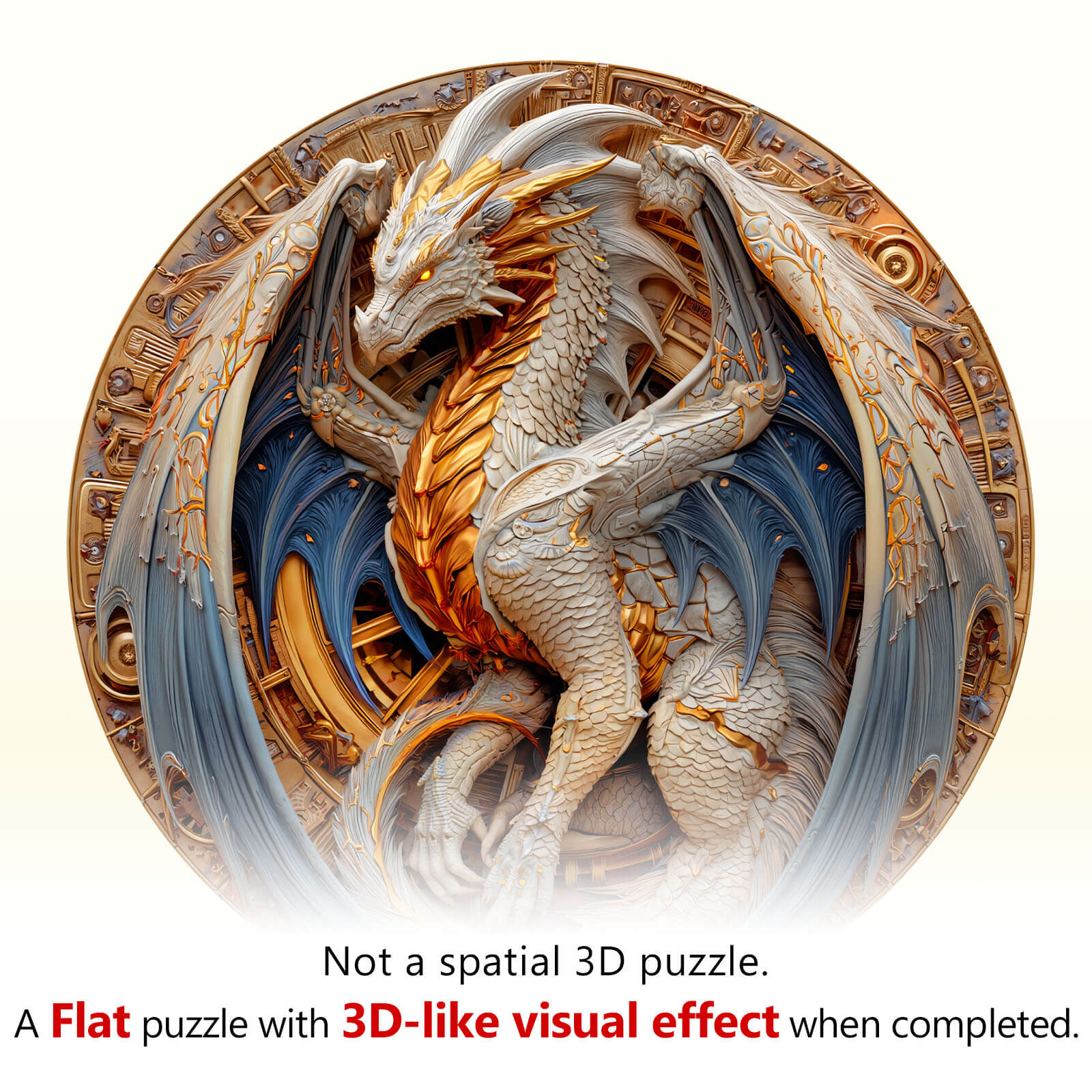 Elements Metal Dragon Wooden Jigsaw Puzzle