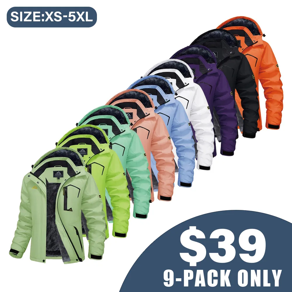 Women's Waterproof Ski Jacket Hooded Fleece Lined Warm Winter Jacket