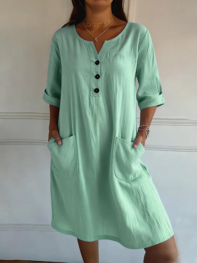 Women's Casual Retro Cotton Linen Dress- Fast Shipping