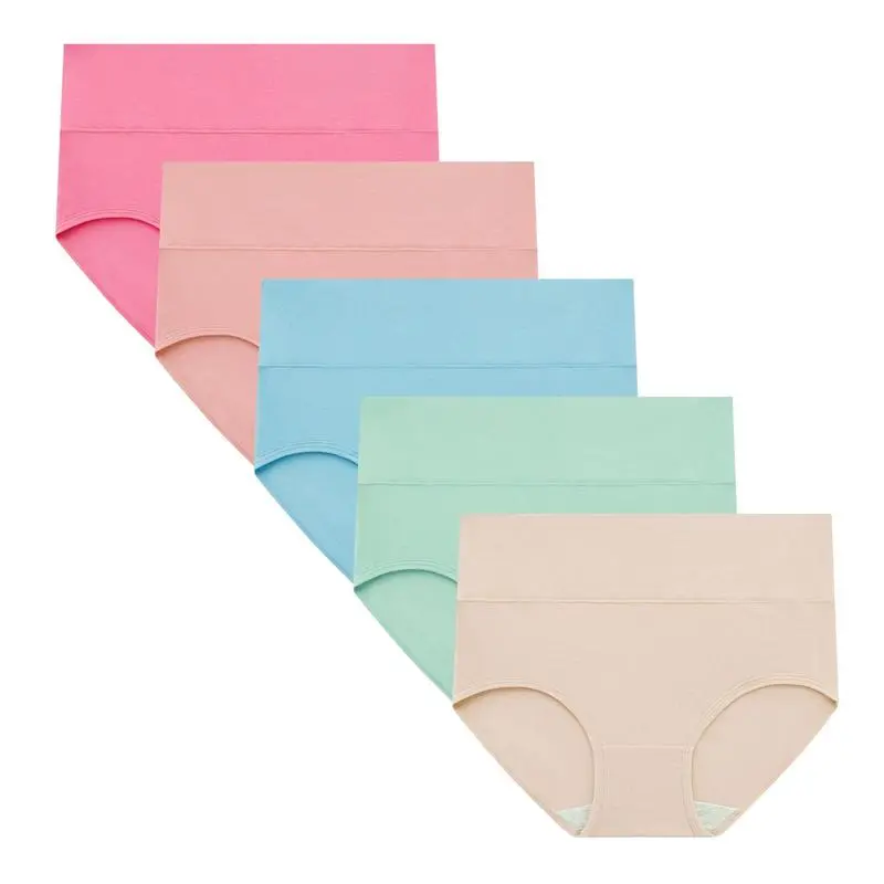 Women's High Waisted Cotton Panties 5-Pack