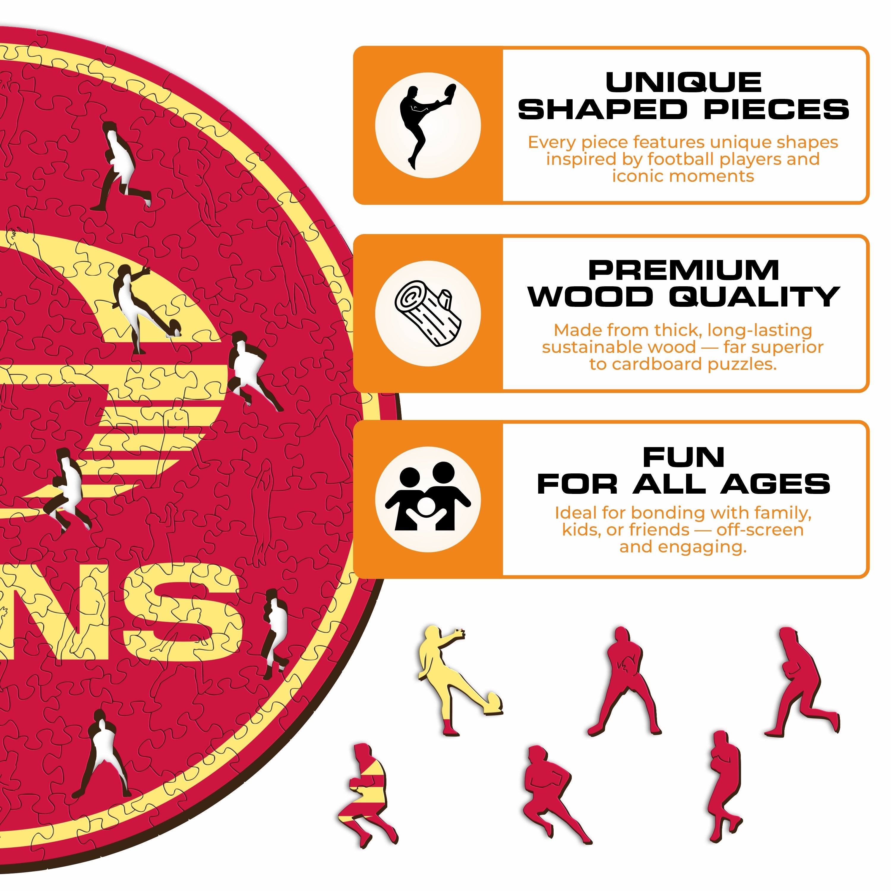Gold Coast Suns FC Logo - Wooden Puzzle