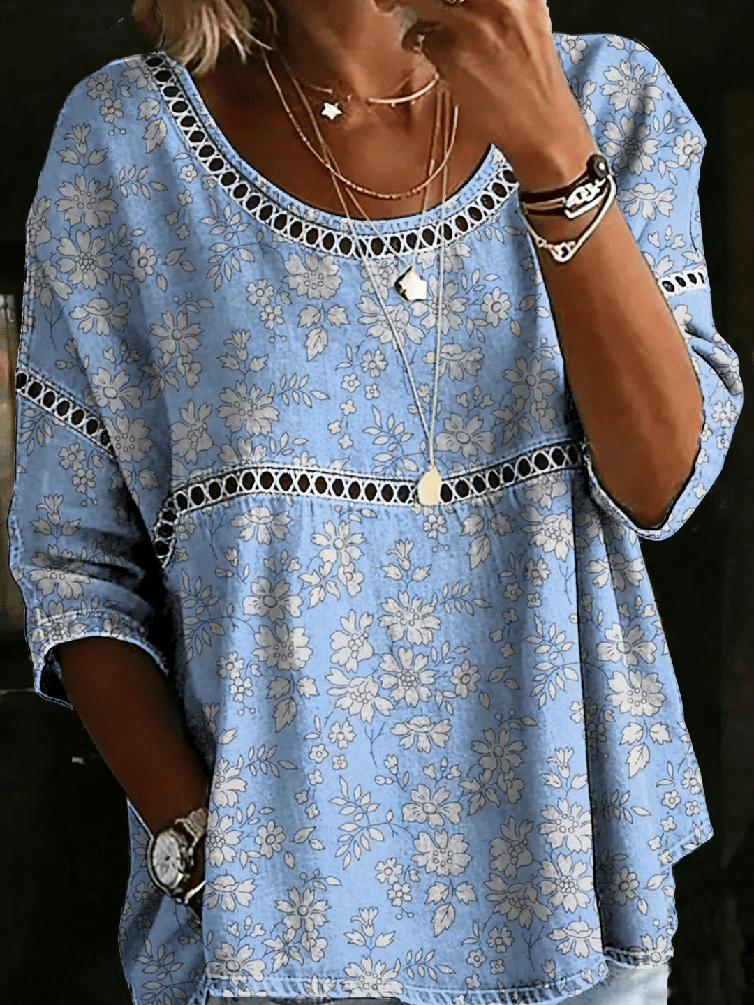 Women's Retro Floral Print Cotton Linen Shirt- Fast Shipping