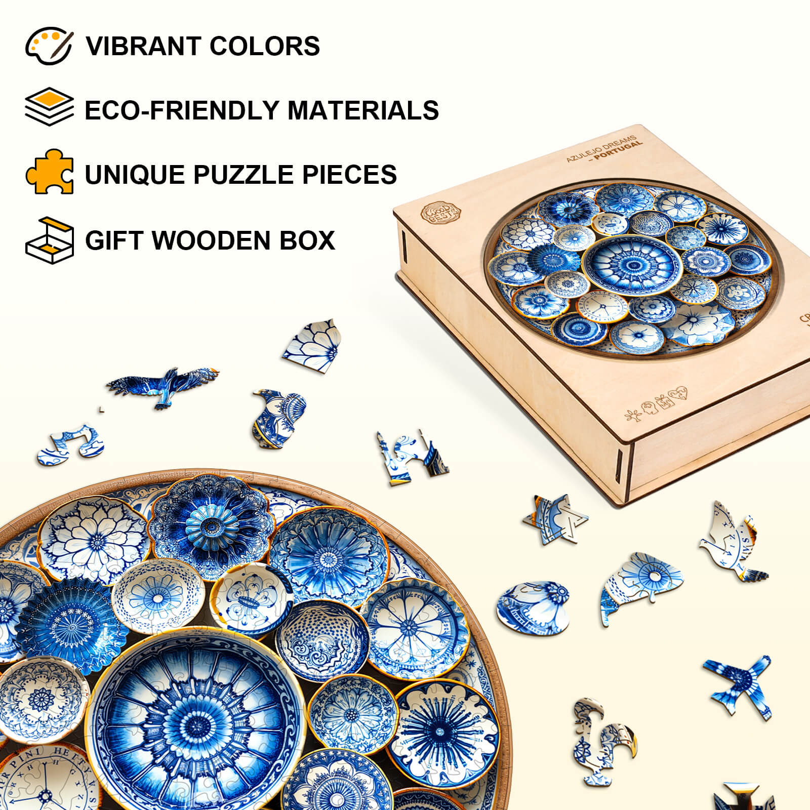 Azulejo Dreams– Portugal Wooden Jigsaw Puzzle