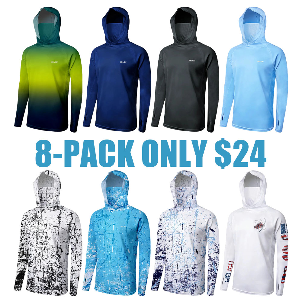 Men's UPF 50+ Sun Protection Hoodie with Face Mask & Neck Gaiter