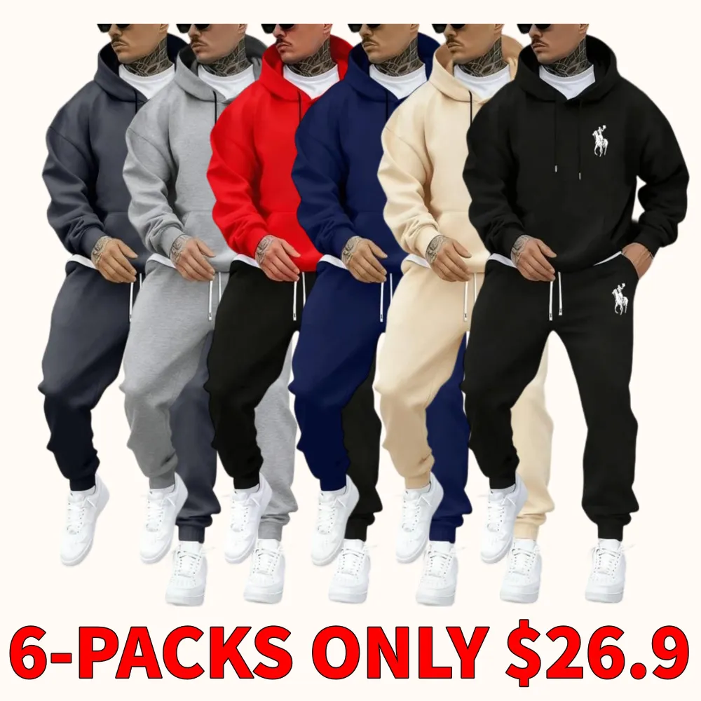 Letter-print hoodie and sweatpants