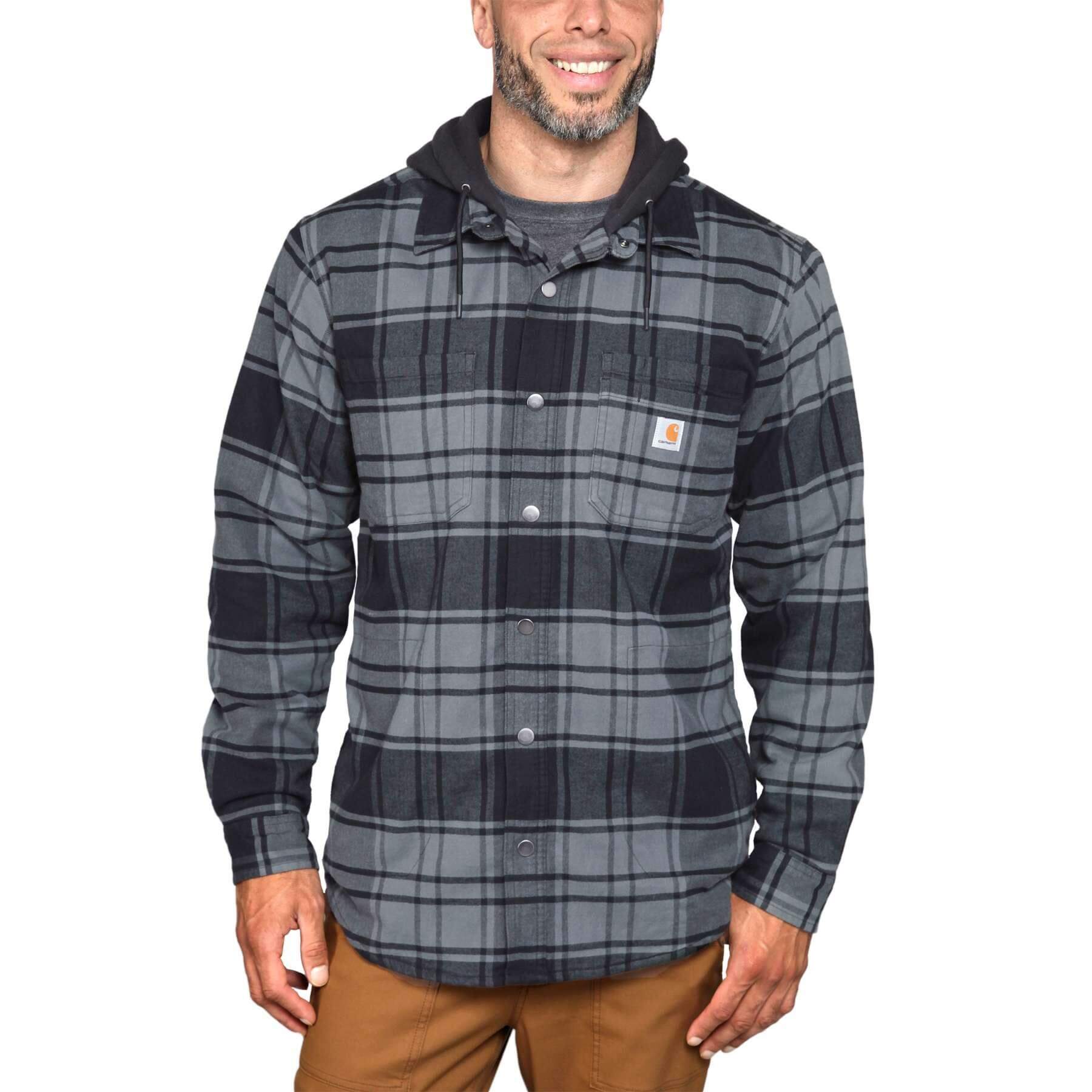 CHT Fleece-Lined Flannel Hooded Shirt Jacket 105621
