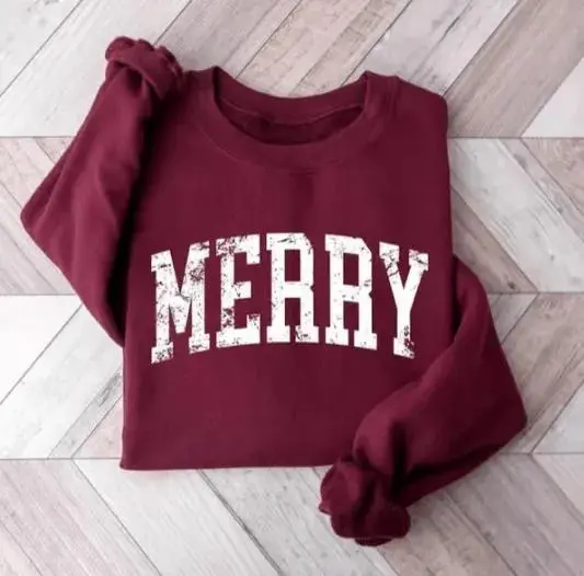 8-Pack Unisex Retro Merry Christmas Sweatshirt - Family Cute Christmas Gift