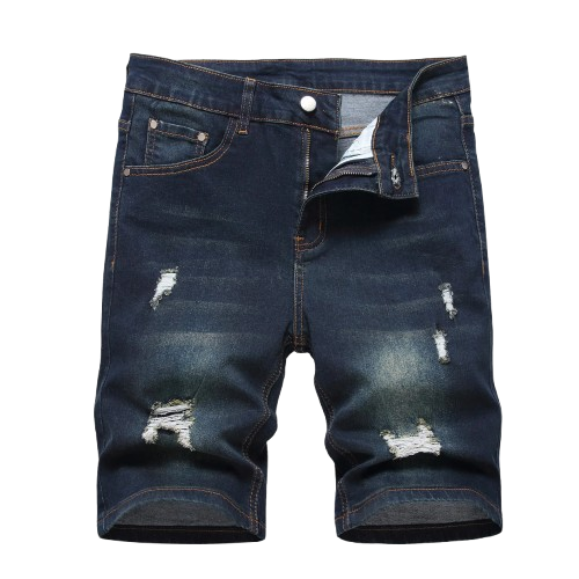 Men's Slim Fit Stretch Denim Shorts Ripped Skinny Jean Shorts for