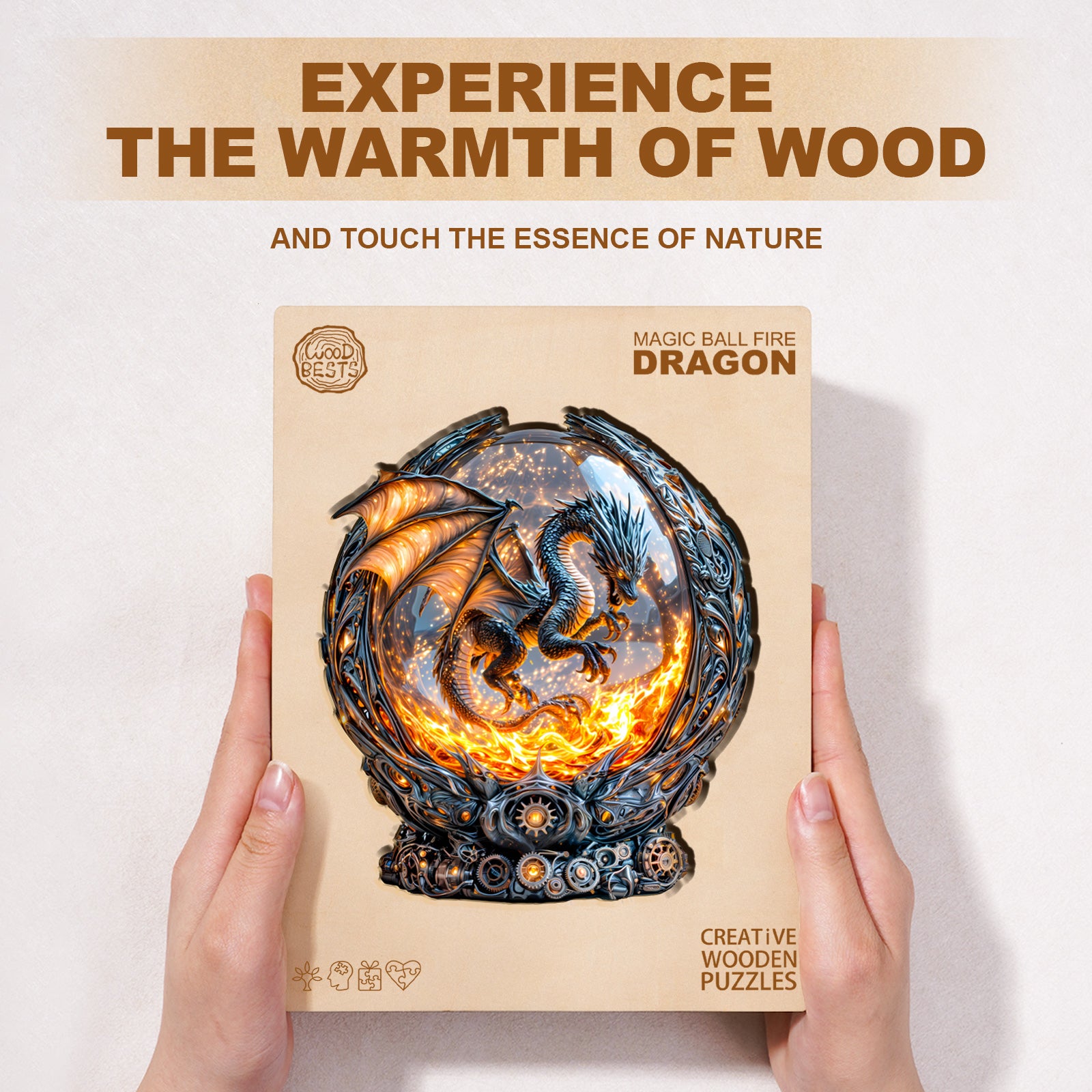Magic Ball Fire Dragon Wooden Jigsaw Puzzle
