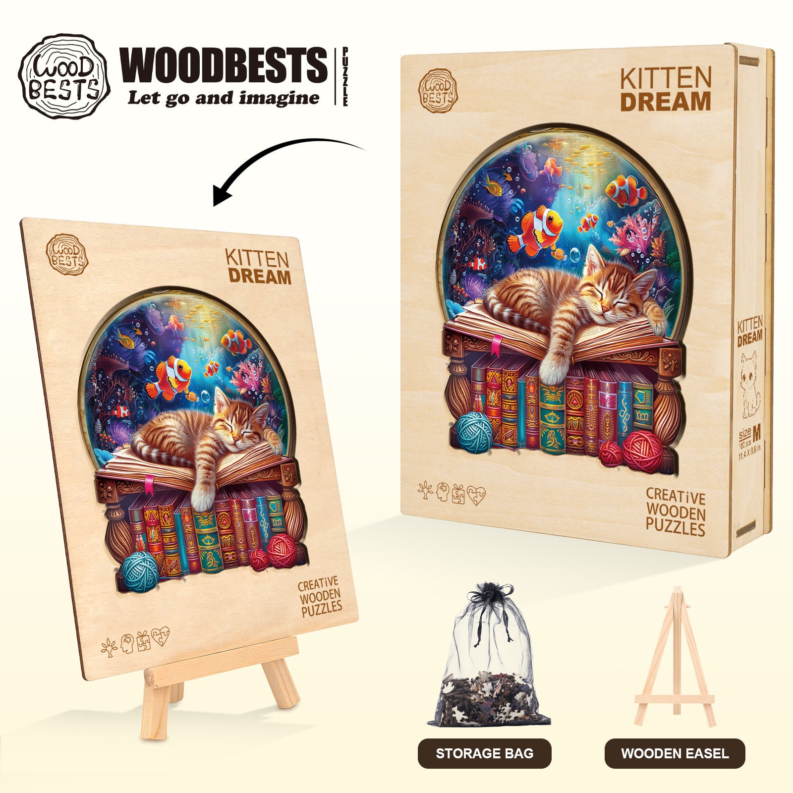kitten dream Wooden Jigsaw Puzzle