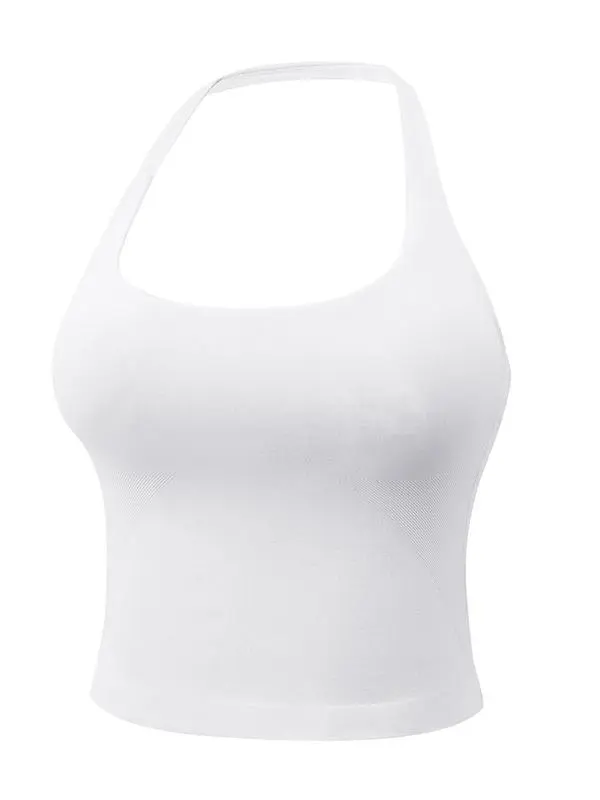 Women's Solid Removable Chest Pad Sports Tank Top