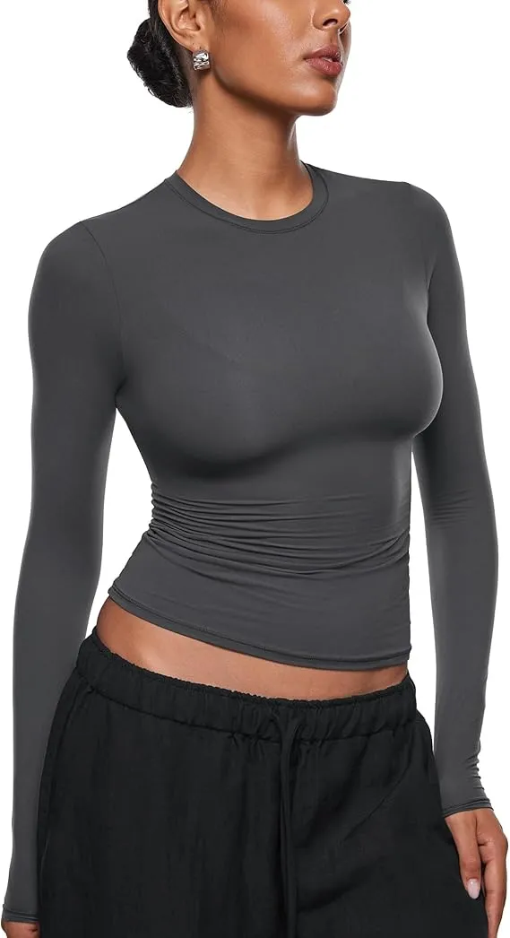 Inbarely Soft Single-Layer Basic Long Sleeve Shirts