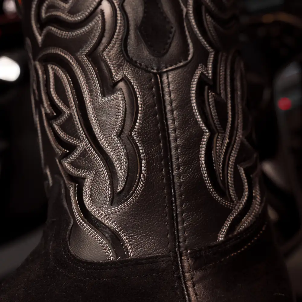 TOTAL BLACK Rough-Out Leather Boots - Square Toe