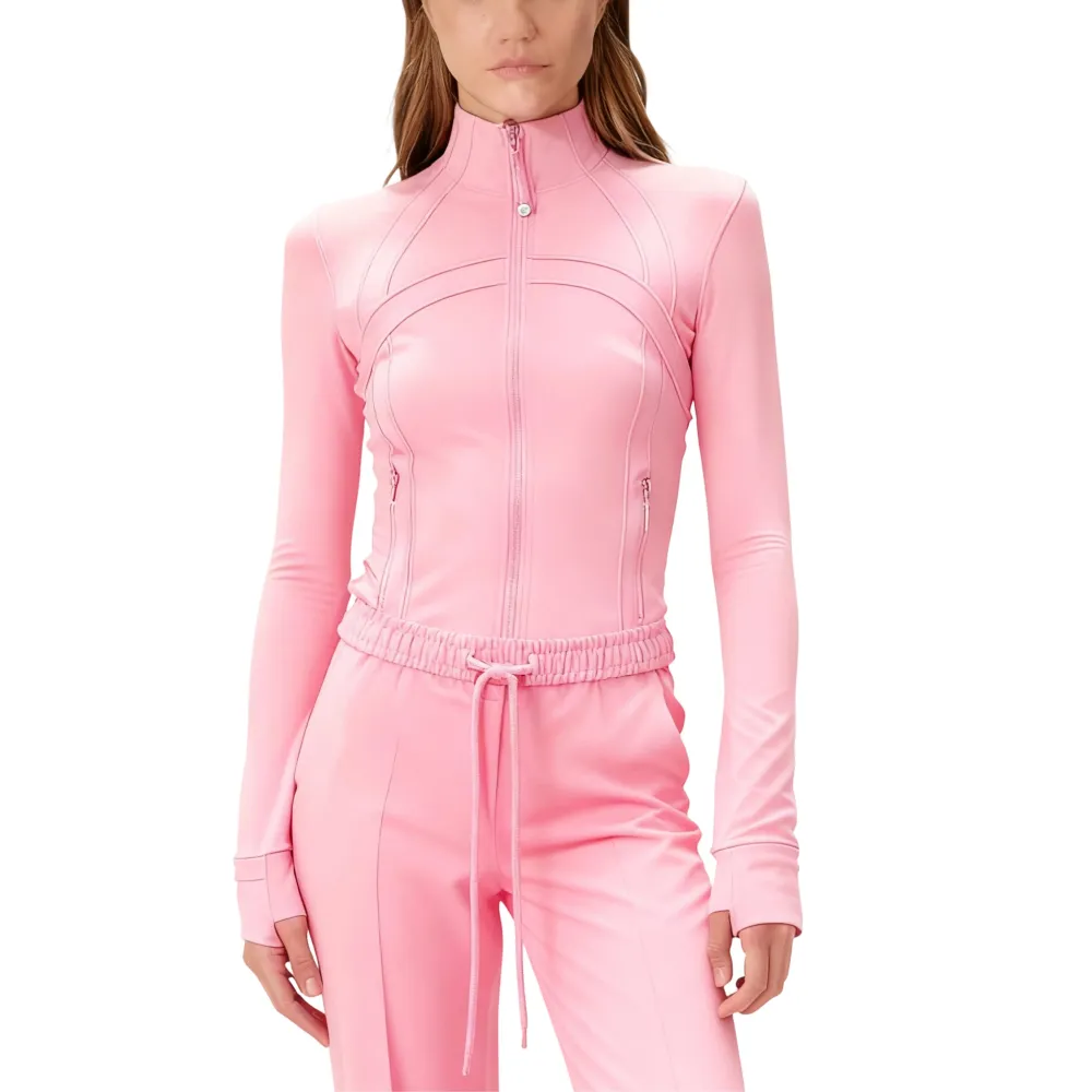 Women's Cropped Zip-Up 2-Piece Set