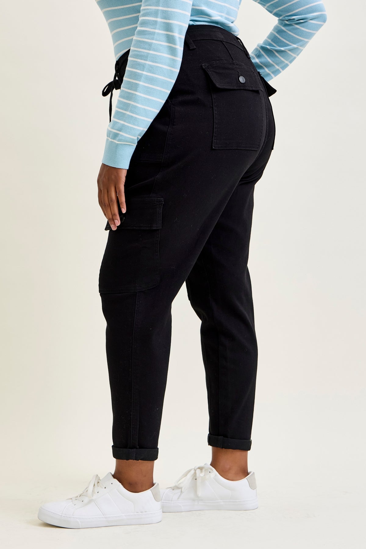 Celeste High Rise Cuffed Cargo Joggers - PLUS